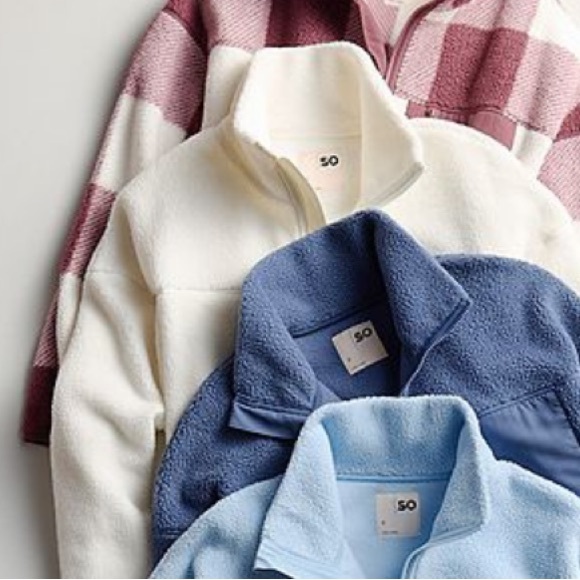 Juniors SO Full Zip Pocket Teddy Fleece Jacket Egret - Picture 4 of 4